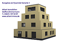 Einfamilienhaus-Bungalow als Pyramide 243 - Variante 1 Ansicht 2