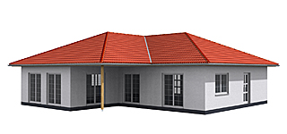 Winkelbungalow 130 / 17 mit Einliegerwohnung Hausansicht 1