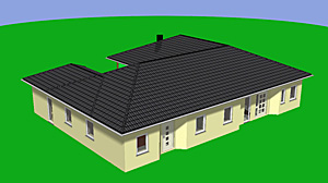 Winkelbungalow 191 / 24 BA mit Einliegerwohnung Hausansicht 2